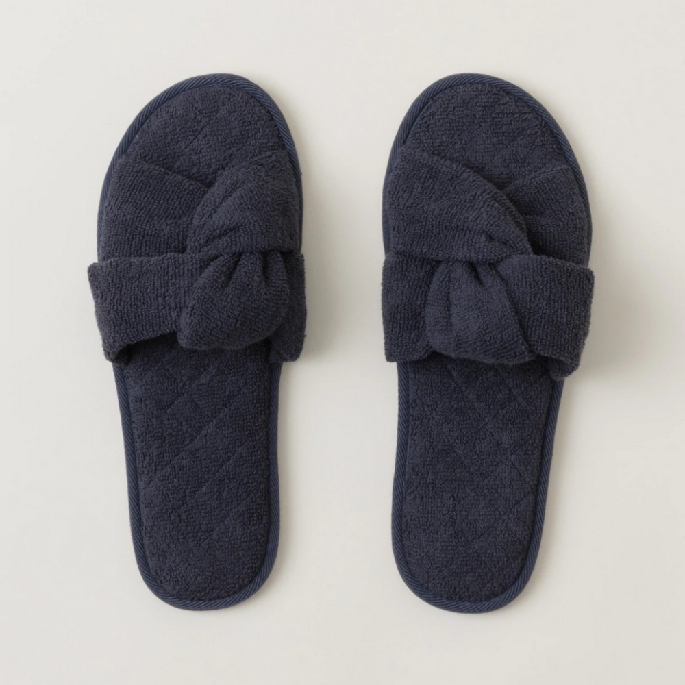 Barefoot Dreams TowelTerry Sandal Slipper - Indigo - Size L (9-10)